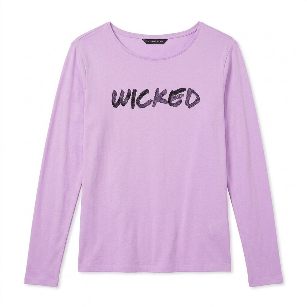 Victoria's Secret Lavender Wicked Sequin Bling Long Sleeve Pajama Top XS NWT